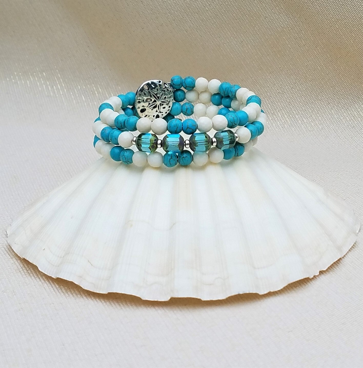 Howlite & Jade Wrap Bracelet | Cynthia Burge Jewelry Designs